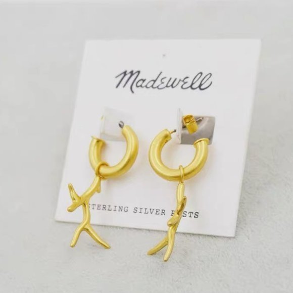 Madewell Coral Charm Mini Hoop Earrings - Picture 2 of 2